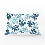 Beyaz Zemin Üzerinde Renkli Deniz Otu Desenli Dijital Baskılı Modern Dikdörtgen Yastık Kılıfı Realhomes