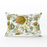 Beyaz Zeminli Sonbahar Yaprak Desenli Dijital Baskılı Modern Dikdörtgen Yastık Kırlent Kılıfı Realhomes