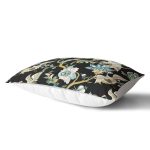 - Rh-Dik-8514-Gorsel2 - Realhomes Siyah Zemin Üzerinde Rengarenk Çiçek Desenli Dikdörtgen Yastık Kırlent Kılıfı Realhomes