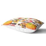 Beyaz Zemin Üzerinde Siyah Çizgili Bal Kabağı Desenli Dikdörtgen Yastık Kırlent Kılıfı Realhomes