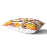 Beyaz Zemin Üzerinde Siyah Çizgili Bal Kabağı Desenli Dikdörtgen Yastık Kırlent Kılıfı Realhomes