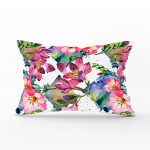 - Rh-Dik-8537-Gorsel1 - Realhomes Beyaz Zemin Üzerinde Rengarenk Çiçek Desenli Dikdörtgen Yastık Kırlent Kılıfı Realhomes