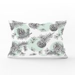 Beyaz Zemin Üzerinde Renkli Puantiyeli Kozalak Desenli Dikdörtgen Yastık Kırlent Kılıfı Realhomes