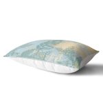 Renkli Zemin Üzerinde Gold Detaylı Mermer Desenli Modern Dikdörtgen Yastık Kırlent Kılıfı Realhomes