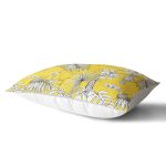 Renkli Zeminli Beyaz Yaprak Desenli Dijital Baskılı Modern Dikdörtgen Yastık Kırlent Kılıfı Realhomes