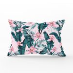 Rengarenk Zemin Üzerinde Çiçek Desenli Dijital Baskılı Modern Dikdörtgen Yastık Kırlent Kılıfı Realhomes