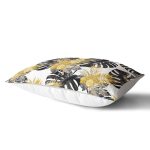 - Rh-Dik-8553-Gorsel2 - Realhomes Beyaz Zemin Üzerinde Gold Detaylı Siyah Yaprak Desenli Dikdörtgen Yastık Kırlent Kılıfı Realhomes