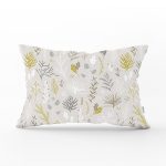 - Rh-Dik-8554-Gorsel1 - Realhomes Renkli Zemin Üzerinde Yaprak Desenli Dijital Baskılı Modern Dikdörtgen Yastık Kırlent Kılıfı Realhomes