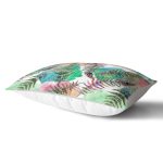 Beyaz Zemin Üzerinde Renkli Soyut Çizimli Yaprak Desenli Dikdörtgen Yastık Kırlent Kılıfı Realhomes