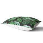- Rh-Dik-8565-Gorsel2 - Realhomes Siyah Zemin Üzerinde Yeşil Yaprak Desenli Dikdörtgen Yastık Kırlent Kılıfı Realhomes