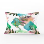 Beyaz Zemin Üzerinde Renkli Soyut Desenli Dikdörtgen Yastık Kırlent Kılıfı Realhomes