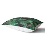 - Rh-Dik-8570-Gorsel2 - Realhomes Siyah Zemin Üzerinde Yeşil Yaprak Desenli Dikdörtgen Yastık Kırlent Kılıfı Realhomes