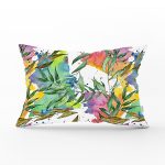 Beyaz Zemin Üzerinde Renkli Soyut Desenli Dikdörtgen Yastık Kırlent Kılıfı Realhomes