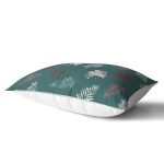 - Rh-Dik-8576-Gorsel2 - Realhomes  Renkli Zemin Üzerinde Pastel Renkli Yaprak Desenli Modern Dikdörtgen Yastık Kırlent Kılıfı Realhomes