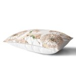 Beyaz Zemin Üzerinde Çiçek Desenli Dijital Baskılı Modern Dikdörtgen Yastık Kırlent Kılıfı Realhomes