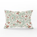 Rengarenk Zemin Üzerinde Çiçek Desenli Dijital Baskılı Modern Dikdörtgen Yastık Kırlent Kılıfı Realhomes
