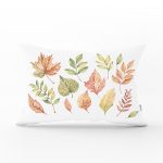 - Rh-Dik-8590-Gorsel1 - Realhomes Beyaz Zemin Üzerinde Sonbahar Desenli Yaprak Motifli Dikdörtgen Yastık Kırlent Kılıfı Realhomes