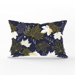 - Rh-Dik-8591-Gorsel1 - Realhomes Renkli Zemin Üzerinde Gold Detaylı Yaprak Desenli Modern Dikdörtgen Yastık Kırlent Kılıfı Realhomes