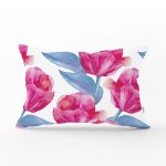 Modern Çiçek Desenli Dijital Baskılı Dikdörtgen Yastık Kırlent Kılıfı Realhomes