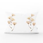 - Rh-Dik-8600-Gorsel1 - Realhomes  Beyaz Zemin Üzerinde Çiçek Desenli Dijital Baskılı Modern Dikdörtgen Yastık Kırlent Kılıfı Realhomes