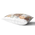 Beyaz Zeminli Balkabağı Desenli Dijital Baskılı Modern Dikdörtgen Yastık Kırlent Kılıfı Realhomes