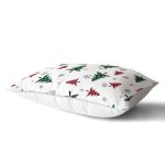 Beyaz Zemin Üzerinde Ekoseli Çamağacı Desenli Dijital Baskılı Modern Dikdörtgen Yastık Kılıfı Realhomes