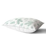 Beyaz Zemin Üzerinde Yaprak Desenli Dijital Baskılı Modern Dikdörtgen Yastık Kırlent Kılıfı Realhomes