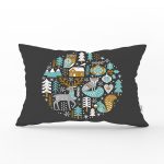 - Rh-Dik-8622-Gorsel1 - Realhomes Pastel Zemin Üzerinde Yılbaşı Desenli Dijital Baskılı Modern Dikdörtgen Yastık Kırlent Kılıfı Realhomes