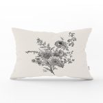 Pastel Zemin Üzerinde Çiçek Desenli Dijital Baskılı Modern Dikdörtgen Yastık Kırlent Kılıfı Realhomes