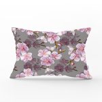 Rengarenk Zemin Üzerinde Çiçek Desenli Dijital Baskılı Modern Dikdörtgen Yastık Kırlent Kılıfı Realhomes