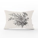 Rengarenk Zemin Üzerinde Çiçek Desenli Dijital Baskılı Modern Dikdörtgen Yastık Kırlent Kılıfı Realhomes