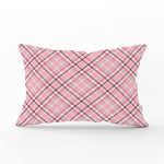 Renkli Zemin Üzerinde Ekose Desenli Dijital Baskılı Modern Dikdörtgen Yastık Kırlent Kılıfı Realhomes