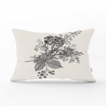 Pastel Zemin Üzerinde Çiçek Desenli Dijital Baskılı Modern Dikdörtgen Yastık Kırlent Kılıfı Realhomes