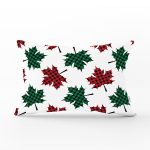 - Rh-Dik-8645-Gorsel1 - Realhomes Beyaz Zemin Üzerinde Ekoseli Sonbahar Yaprak Desenli Dikdörtgen Yastık Kırlent Kılıfı Realhomes