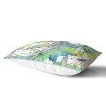 Beyaz Zeminli Renkli Yaprak Desenli Dijital Baskılı Modern Dikdörtgen Yastık Kırlent Kılıfı Realhomes