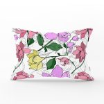 - Rh-Dik-8657-Gorsel1 - Realhomes Beyaz Zemin Üzerinde Rengarenk Çiçek Desenli Dikdörtgen Yastık Kırlent Kılıfı Realhomes