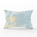 - Rh-Dik-8663-Gorsel1 - Realhomes Renkli Zemin Üzerinde Yaprak Desenli Mermer Motifli Dikdörtgen Yastık Kırlent Kılıfı Realhomes