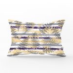 - Rh-Dik-8667-Gorsel1 - Realhomes Beyaz Zemin Üzerinde Renkli Çizgili Yaprak Desenli Modern Dikdörtgen Yastık Kırlent Kılıfı Realhomes