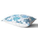 Beyaz Zeminli Mavi Renkli Deniz Otu Dijital Baskılı Modern Dikdörtgen Yastık Kırlent Kılıfı Realhomes