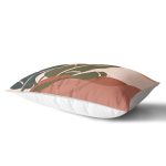 Pastel Zemin Üzerinde Onedraw Çizimli Yaprak Desenli Dikdörtgen Yastık Kırlent Kılıfı Realhomes