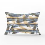 Beyaz Zeminli Renkli Yaprak Desenli Dijital Baskılı Modern Dikdörtgen Yastık Kırlent Kılıfı Realhomes