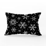 - Rh-Dik-8691-Gorsel1 - Realhomes Siyah Zeminli Beyaz Kartanesi Desenli Dijital Baskılı Modern Dikdörtgen Yastık Kırlent Kılıfı Realhomes