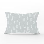 - Rh-Dik-8694-Gorsel1 - Realhomes Gri Zemin Üzerinde Çamağacı Desenli Dijital Baskılı Modern Dikdörtgen Yastık Kırlent Kılıfı Realhomes