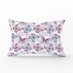 - Rh-Dik-8695-Gorsel1 - Realhomes Beyaz Zeminli Renkli Kelebek Desenli Dijital Baskılı Modern Dikdörtgen Yastık Kırlent Kılıfı Realhomes