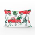 Beyaz Zemin Üzerinde Çamağacı Desenli Dijital Baskılı Modern Dikdörtgen Yastık Kırlent Kılıfı Realhomes