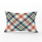 Renkli Zemin Üzerinde Pastel Renkli Ekose Desenli Modern Dikdörtgen Yastık Kırlent Kılıfı Realhomes