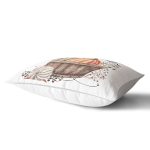 Beyaz Zemin Üzerinde Renkli Balkabağı Desenli Dijital Baskılı Modern Dikdörtgen Yastık Kılıfı Realhomes