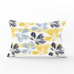 - Rh-Dik-8711-Gorsel1 - Realhomes Beyaz Zeminli Renkli Yaprak Desenli Dijital Baskılı Modern Dikdörtgen Yastık Kırlent Kılıfı Realhomes