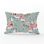 Rengarenk Zemin Üzerinde Çiçek Desenli Dijital Baskılı Modern Dikdörtgen Yastık Kırlent Kılıfı Realhomes
