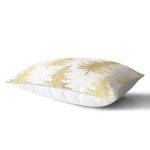 Beyaz Zemin Üzerinde Gold Renkli Çam Ağacı Desenli Modern Dikdörtgen Yastık Kırlent Kılıfı Realhomes